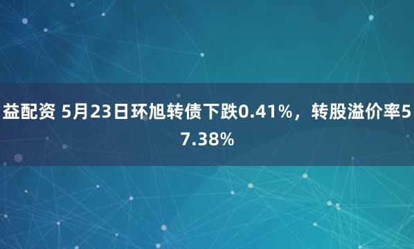 益配资 5月23日环旭转债下跌0.41%，转股溢价率57.38%